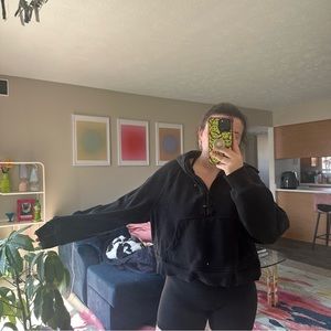 lululemon black oversized half zip